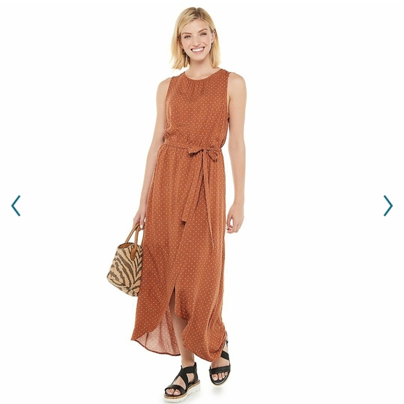 NWT Burnt Orange Fall Midi High-Low Dress XXL - Picture 1 of 7